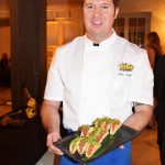 Head Chef of Kapow, Tim Nickey displays his offering of tuna poke tacos
